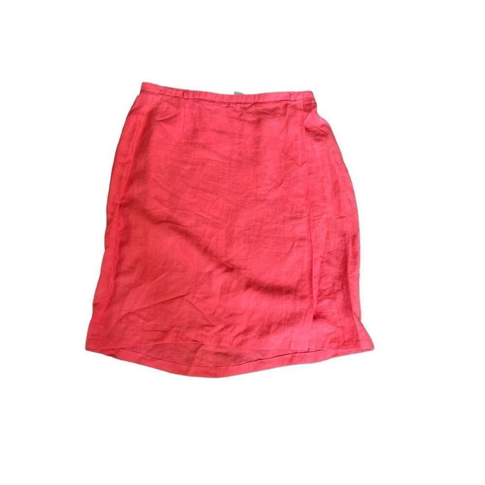 Liz Claiborne linen wrap skirt sz 14